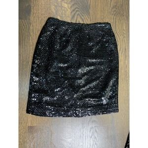 Sandy Starkman Fully Sequined‎ Black Short Skirt~ 6 fits XS-S 0 2